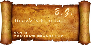 Bircsák Gizella névjegykártya